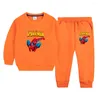 Clothing Sets Boys Casual Cartoon Hoodie Set Spring 2023 Kids Cotton Fashion Sports Two-piece Birthday Gift Outfit For And Girls