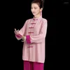 Scene Wear Tai Ji Suit Women's 2023 Western Style High-End Chi träningskläder Spring Autumn and Winter Thicked Elastic