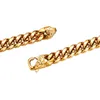 10mm-14mm Hip Hop Stainless Steel Miami Cuban Link Chain Necklace 18K Real Gold Plated Full Zircon Mens Jewelry