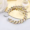 Pulseiras de ouro cubanas de 12 mm Corrente de joias masculinas 18k com preenchimento de ouro maciço Corrente cubana Hip hop losango corrente pulseira de corrente cubana de cor dupla * Fecho de diamante * 8 polegadas