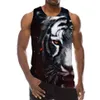 Herr tiger grafisk ärmlös 3d topp semester tees djur tank tops gym pojkar streetwear nyhet vest251y