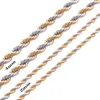 Width 2mm and 4mm Stainless Steel Rope Chain Gold Necklace Statement Swag 316L Stainless Steel ed Necklace Gold Chain190t341l