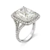 Vecalon Big Court Promise Ring 925 Sterling Silver Princess 8CT 5A CZ 약혼 웨딩 밴드 반지를위한 남성 보석류 2778