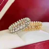 European luxury jewelry 925 sterling silver willow nail gold-plated ring men and women fashion classic brand party gift Y220310187s