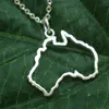 5pcs overzicht Australië kaart hanger ketting - Sydney Melbourne Perth Brisbane Tasmanië Geek City geografische kaart ketting jewel302O