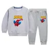 Clothing Sets Boys Casual Cartoon Hoodie Set Spring 2023 Kids Cotton Fashion Sports Two-piece Birthday Gift Outfit For And Girls