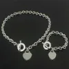 Cadeau de noël 925 argent amour collier Bracelet ensemble bijoux de mariage coeur pendentif colliers bracelets ensembles 2 en 12117