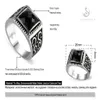 Eulonvan noivado casamento 925 prata esterlina masculino anéis de dedo para homem preto zircônia cúbica gota S-3809 tamanho 6 - 13 cluster292t