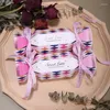 Cadeau cadeau 20 pcs / lot créatif bonbons forme losange treillis boîte de mariage festif petit papier d'emballage avec ruban