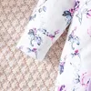 Rompertjes Set baby meisje geboren rompertjes Romper 118 maanden bloemen schattige strik peuterkleding baby lange mouw kleine knop jumpsuit 231013