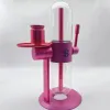 NOVOS cachimbos de água rosa personalizados 360 giratórios de vidro de liga de alumínio bongo de gravidade