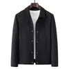 Men's Jackets 2023 Autumn Solid Simple Jacket Small Lapel Thin Coat Middle Youth Single Breasted Casual