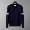 2022 primavera e autunno nuova marca alla moda maglione fondo maglione girocollo pullover da coppia rosso bianco e blu maglione lavorato a maglia