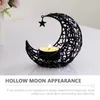 Candle Holders Metal Holder Wedding Home Tabletop Ornament Small Banquet Candleholder Moon Modeling Hollow Decor Dining Candlestick Tealight