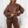 Women's Two Piece Pants Women Casual Outfit Stylish Oversized Sweatshirt Lounge Set Comfy Two-piece Suit With Baggy Sweatpants Pockets For