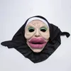 Masque de nonne en Latex pour adultes, fournitures de fête, bande élastique, demi-visage, humoristique, drôle, Halloween, Horrible, accessoires parodie d'horreur