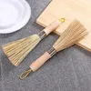 Paslanmaz Çelik Tan Fırça Kase Plakası Uzun sap bambu fırçalar Güçlü dekontaminasyon Uygun hızlı lavabo sobası mutfak temiz aletler
