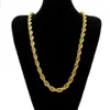 10mm Thick 76cm Long Rope ed Chain 24K Gold Plated Hip hop Heavy Necklace For mens208C