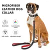 Halsbanden MASBRILL Leren halsband 1,2 m lijnset Intrekbare puppy wandelen Hardlopen voor grote honden of medium reflecterend huisdier