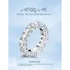 Luxury Jewelry Hot Selling Sterling Silver Zircon Ring For Women's Imitation Full Diamond Row Ring With Double Row Diamond Ring 4 * 5mm Ring Anniversary Gift