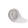 Aangepaste Naam A-Z Spin Ringen Iced Out 360 Draaibare Ring Zirconia DIY 14 K Diamant Mannen Vrouwen gift Hip Hop Jewelry291r