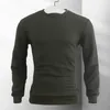 T-shirts pour hommes automne automne hommes haut col rond couleur unie élastique pull décontracté à manches longues doux mi-longueur t-shirt vêtements de fond