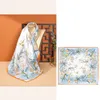 70-70cm Designer Print Floral Silk Scarf Headband for Women Fashion Long Handle Bag Scarves Paris Shoulder Tote Luggage Ribbon Head Wrap