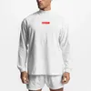 Homens camisetas Mens Correndo Oversized Respirável Fitness Sporting Gola Alta Manga Longa Camiseta Moda Roupas Camisa de Musculação