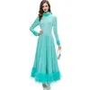 Women's Runway Dresses O Neck Long Sleeves Ruffles Binding Elegant Fashion Designer Party Prom Gown Vestidos