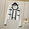 Work Dresses Woman Two-piece Cardigan Winter Female Knitted Camisole Top And Sleeveless Jacket Ladies Sweater Pieces Set Suits G555