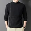 Мужские жилеты 2023, осенне-зимний повседневный модный жаккардовый мягкий теплый свитер с круглым вырезом и длинными рукавами