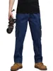 Jeans pour hommes Pantalons cargo droits Hommes Coton Vêtements de travail Tactiques de plein air Durable Denim Pantalons longs Casual 2023