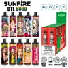 Original Sunfire 8000 Puffs 8k Max engångsvapspenstilstänger 18 ml Refill Pod 600mAh Laddar Batteri Electronic Cigarette Starter Kits Enhetspris Låg 0% 2% 3% 5% 5%