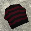 Kvinnors tröjor estetik Pullovers Classics Creative Stripes Kvinnor Streetwear Overized Harajuku O Neck Knitwear Men kläder