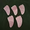 Decorative Figurines Custom Natural Stone Rose Quartz Massage Tool Claw Shape Pink Crystal Gua Sha Scraping