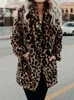 Women's Fur Faux Fur Autumn Leopard Faux Fur Coat Women Long Winter Coat Woman Warm Ladies Fur Jacket Female Plush Teddy Coat Outwear 231013