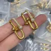 Women Copper Steel Letter Designer Earrings Brass Plated Small Sweet Wind Style Luxury Geometric Fashion for Lady Party