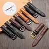 Watch Bands Genuine Leather Band 12/14/16/18/19/20/21/22/24mm Premium Calfskin Steel Buckle Strap Accessories For Men And Women