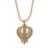 Colliers pendentifs en acier inoxydable sikhisme collier Sikh Khanda Sikhs bijoux religieux306u