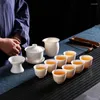 Teegeschirr Sets Reise Chinesischen Tee-Set Zubehör Tassen Infuser Gaiwan Luxus Traditionellen Juego De Te Teekanne Keramik AB50TS