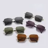 Güneş gözlüğü metal basit kare büyük çerçeve moda banliyö retro yok makyaj UV koruma gözlükleri