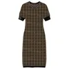 文字ニットドレス夏の半袖ヒップカバー女性のためのストリートスタイルのホリデーニットドレス306i