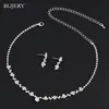 Bröllopsmycken set Blijery Fashion Crystal Bridal Silver Color Geometric Choker Necklace Earnings Armband 231013