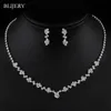 Bröllopsmycken set Blijery Fashion Crystal Bridal Silver Color Geometric Choker Necklace Earnings Armband 231013