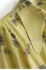 Kvinnors blusar Silkskjorta Satin Tryckt Vintage Floral Spring/Summer Ladies Clothing Loose LongeChes Polo Neck Fashion Tops