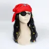 Beanieskull Caps Halloween Costume för unisex vuxen pu pirat kapten Jack Sparrow peruker hatt karneval party rekvisita tillbehör 231013
