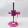 Nya rosa vattenpipa anpassade 360 ​​roterande aluminiumlegering glas gravitation bong bong