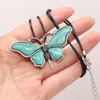 Hanger kettingen natuurlijke abalone shell ketting schattige vlinderdier voor sieraden geschenklengte 55 5cm maat 57x32 mm