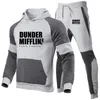 رجال مسارات Dunder Mifflin Paper Inc برنامج تلفزيوني مطبوع بدلات أزياء رياضية للركض على الركض هوديز P250C