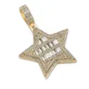 Collane con ciondolo Fascino di moda Gioielli Hip Hop Micro pavimentato Cubic Zirconia Bling Iced Out Collana con stelle Rapper Regalo per le donne Uomini257U